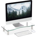 supporti per monitor trasparente vetro temperato ufficio regolabile